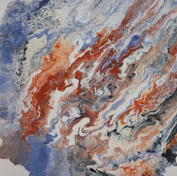 Acrylic Pouring Kunstwerk mit verschiedenen Farben von Franke Arts