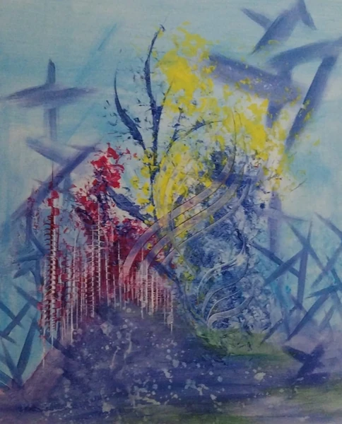 Abstraktes Gemälde von Jochen Franke